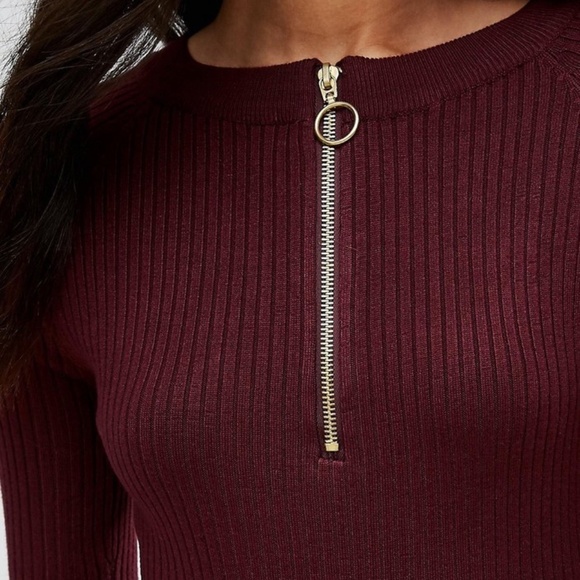 ASOS Brave Soul "Goswell" Burgundy Sweater Dress - Picture 5 of 11